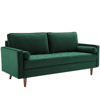 Performance Velvet Sofa in Green - living-essentials