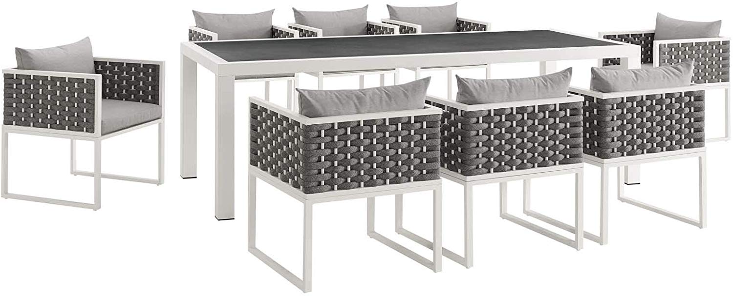 Stanford 9 Piece Outdoor Patio Aluminum Dining Set - -living essentials-