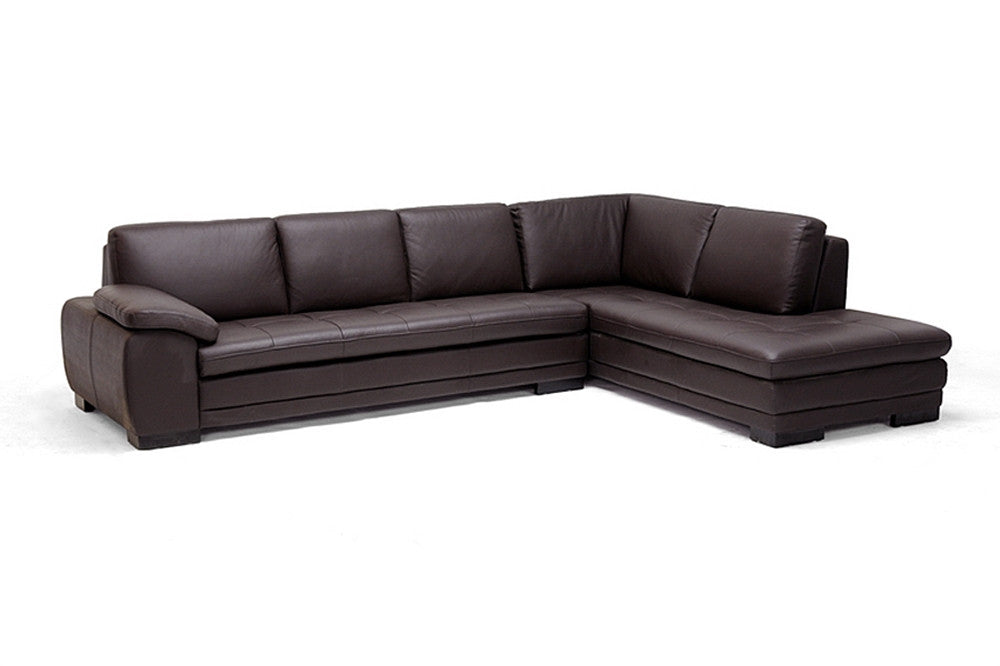 Dacia Dark Brown Chaise Sectional Sofa - living-essentials