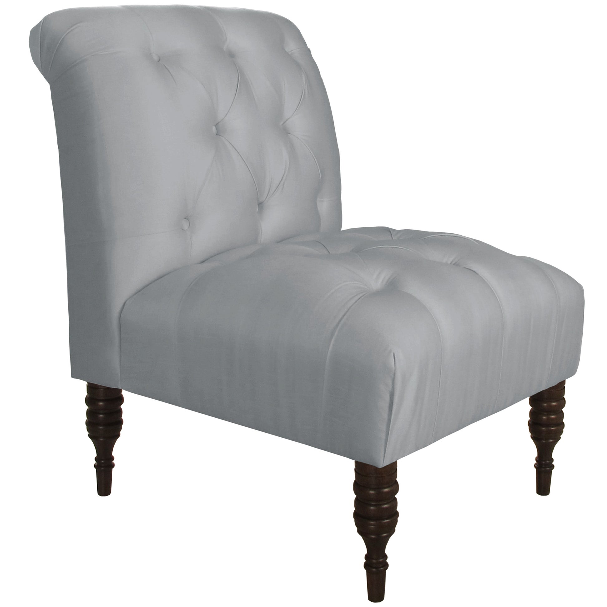 Gayle Shantung Silver Tufted Chair - living-essentials