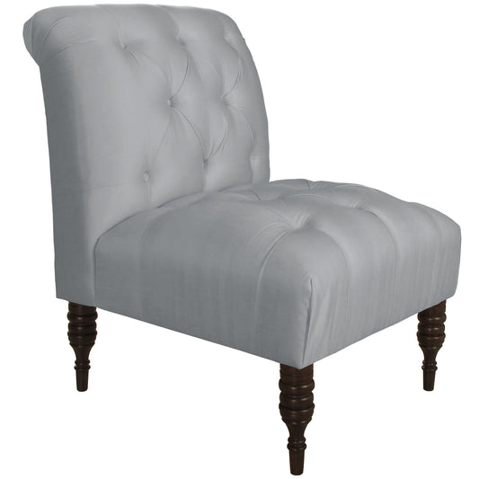 Gayle Shantung Silver Tufted Chair - living-essentials