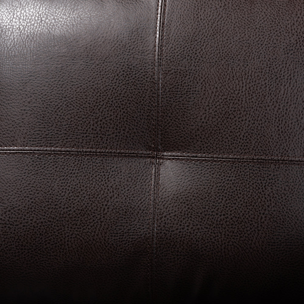 Fabio Dark Brown Faux Leather Upholstered Loveseat - living-essentials