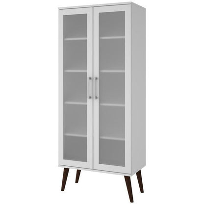 Serra 2.0- 5- Shelf Bookcase in  White and Splayed Wooden  Legs - living-essentials