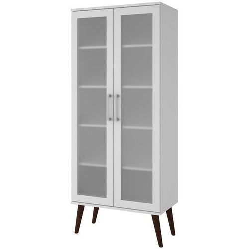 Serra 2.0- 5- Shelf Bookcase in  White and Splayed Wooden  Legs - living-essentials