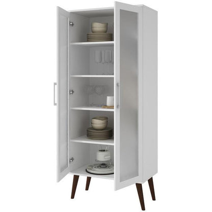 Serra 2.0- 5- Shelf Bookcase in  White and Splayed Wooden  Legs - living-essentials
