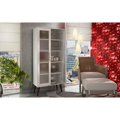 Serra 2.0- 5- Shelf Bookcase in  White and Splayed Wooden  Legs - living-essentials