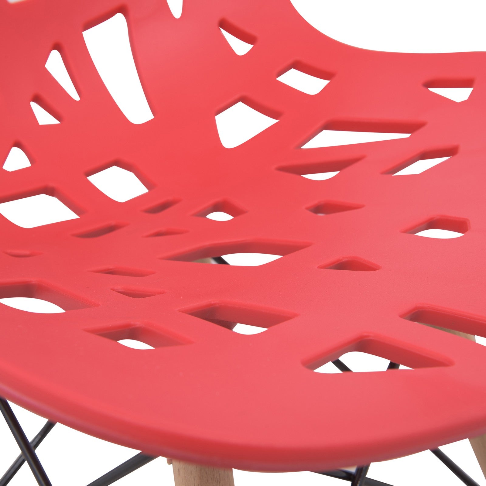 Akira Red Chair with Dowel Legs - living-essentials