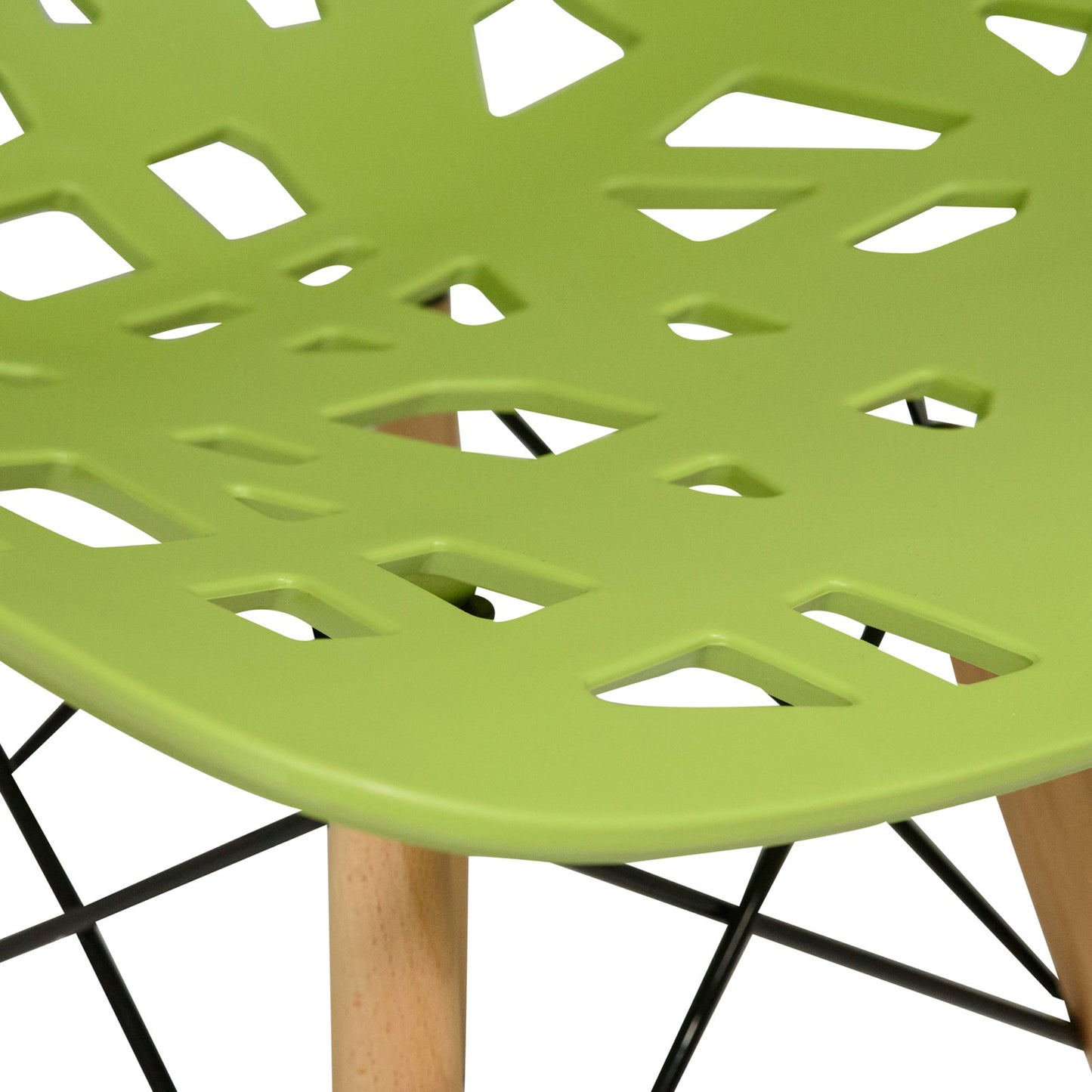 Akira Green Chair with Dowel Legs - living-essentials