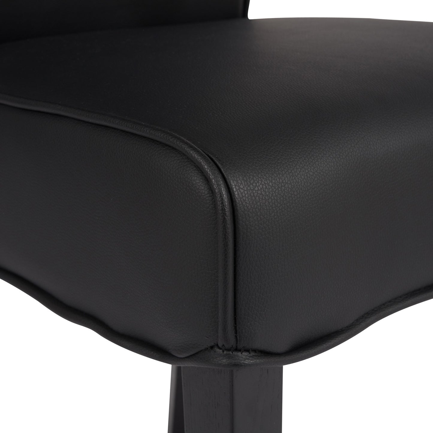 Edith Black Vinyl Leather Dining Chair - living-essentials