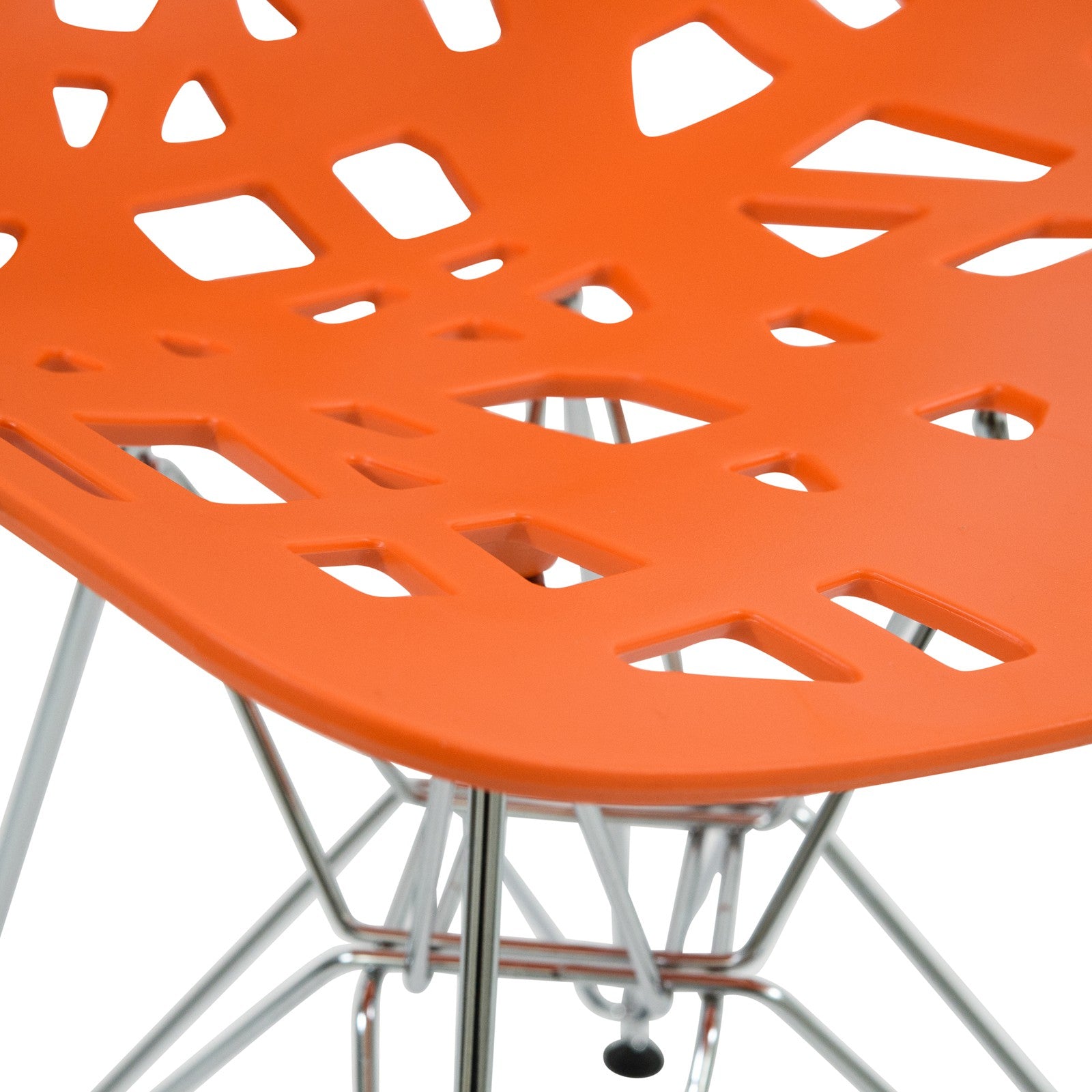 Akira Orange Chair with Chrome Legs - living-essentials