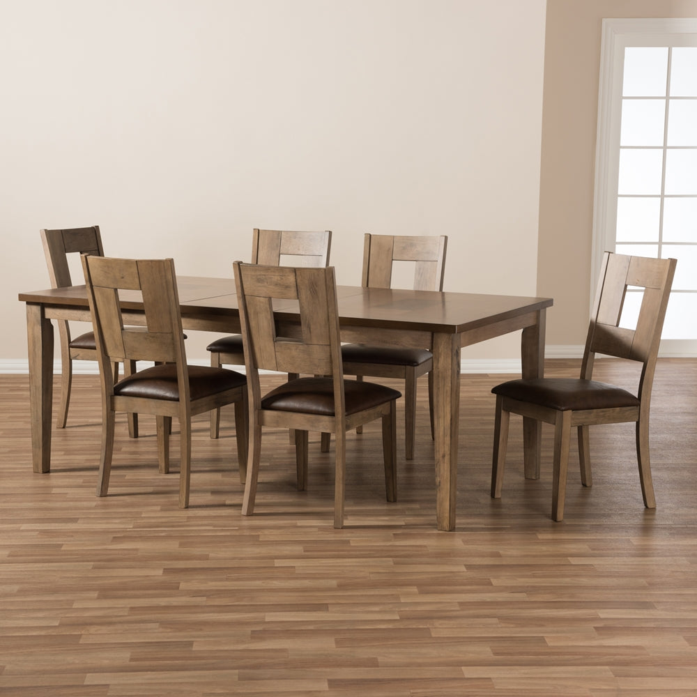 Giorgio Weathered Grey Dining Set with Extendable Table - living-essentials