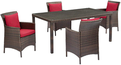 Cadence 5 Piece Outdoor Patio Wicker Rattan Set - -living essentials-