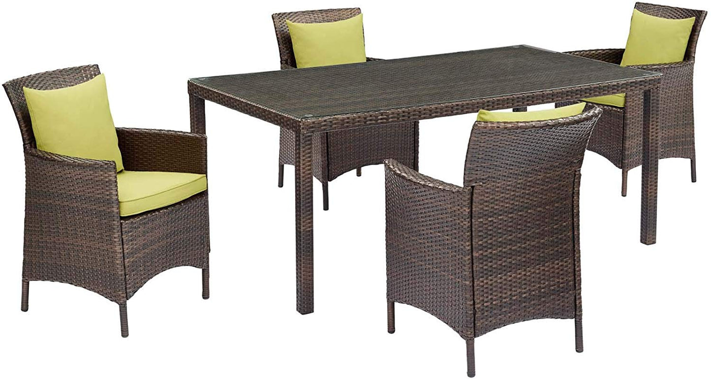 Cadence 5 Piece Outdoor Patio Wicker Rattan Set - -living essentials-
