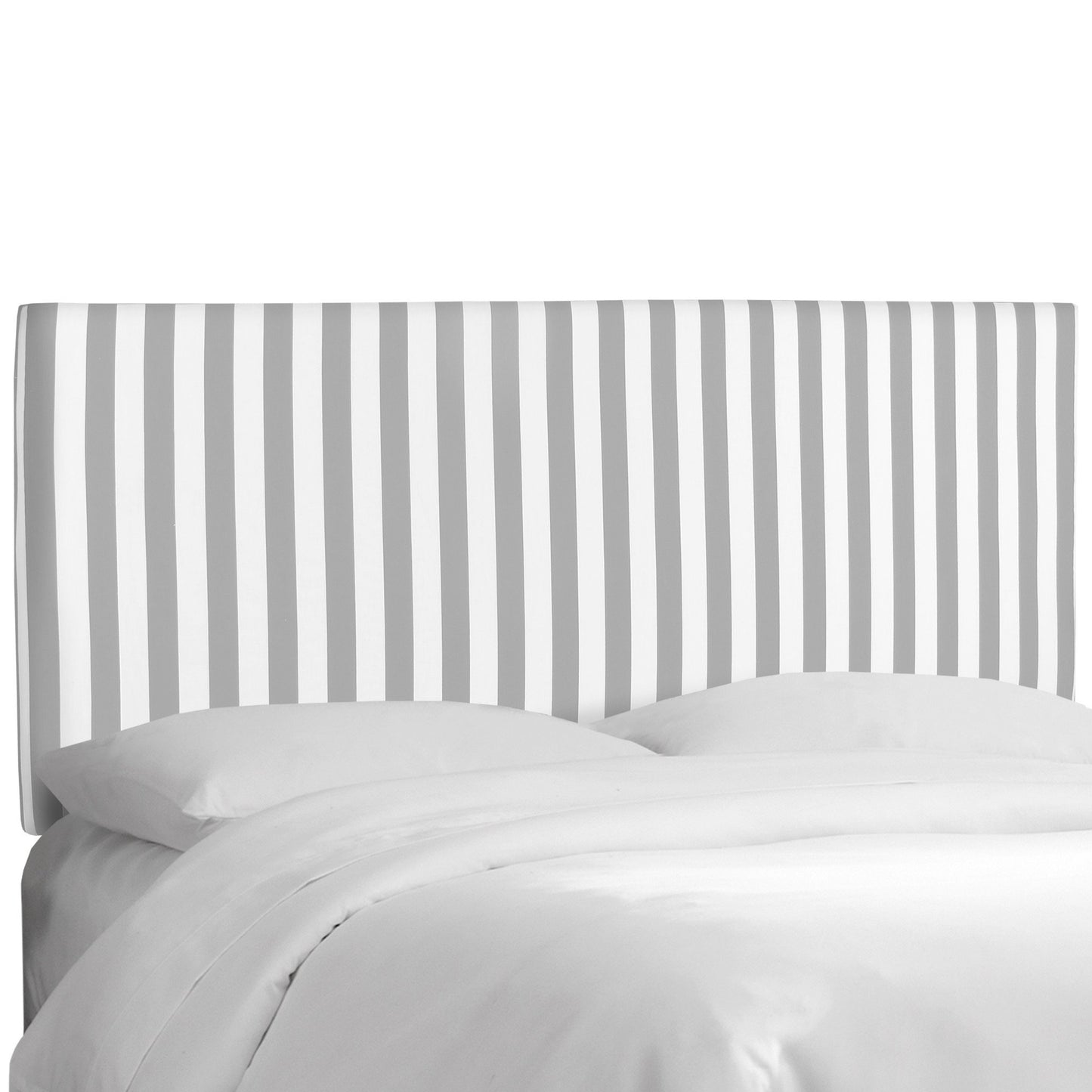 Selene Canopy Stripe Storm/Twill Upholstered Queen Headboard - living-essentials