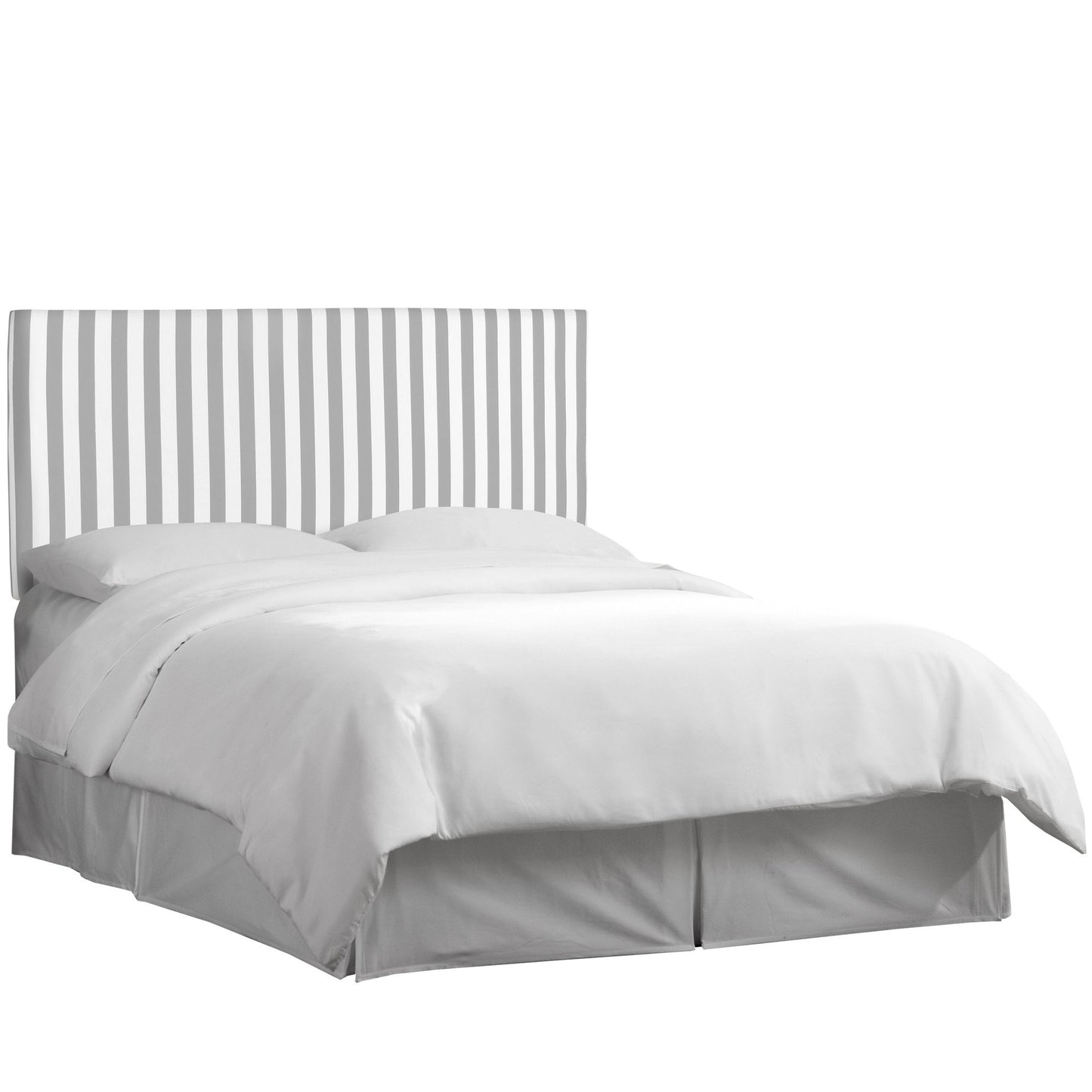 Selene Canopy Stripe Storm/Twill Upholstered Queen Headboard - living-essentials