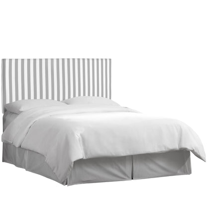 Selene Canopy Stripe Storm/Twill Upholstered King Headboard - living-essentials