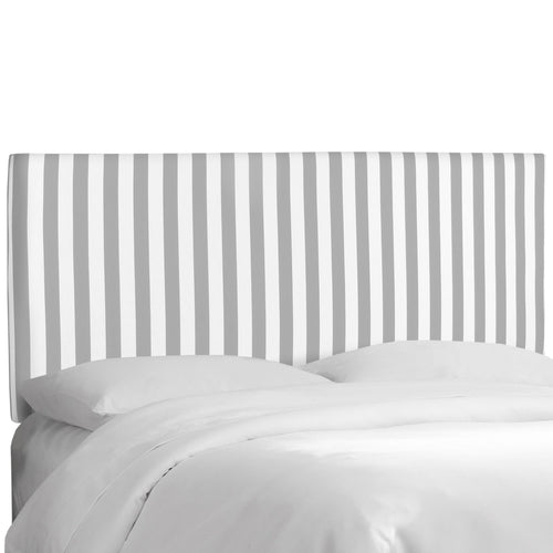 Selene Canopy Stripe Storm/Twill Upholstered King Headboard - living-essentials