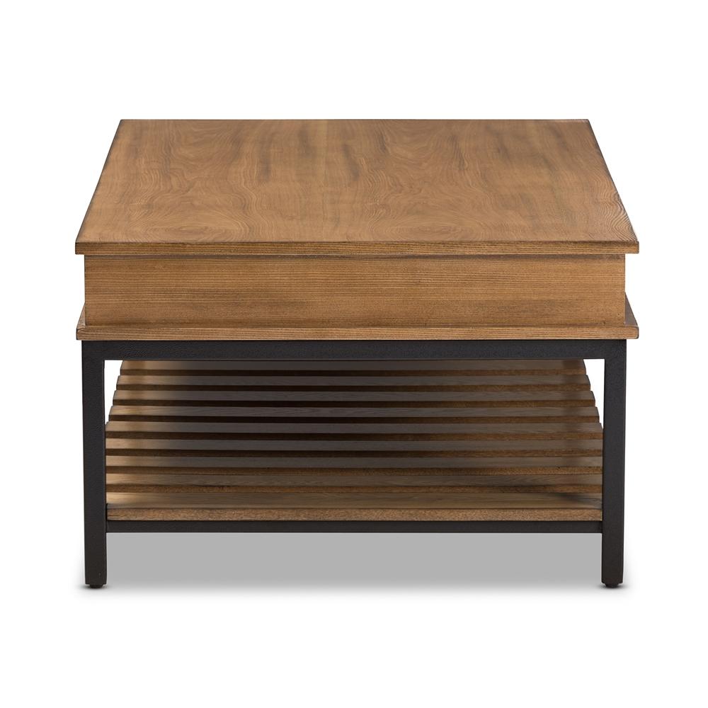 Navin Industrial Oak Brown Coffee Table - living-essentials