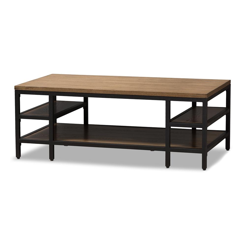 Calder Industrial Oak Brown Coffee Table - living-essentials