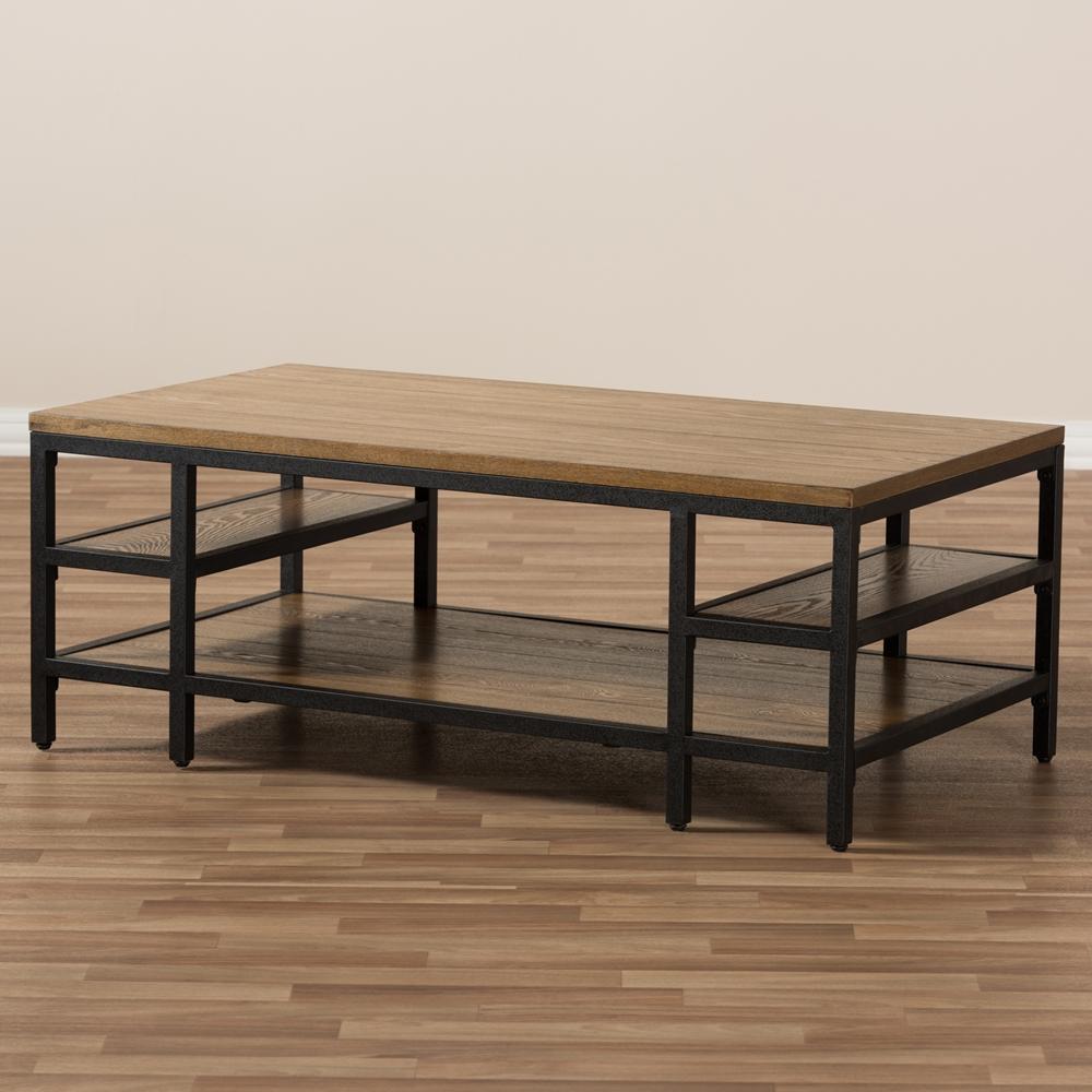 Calder Industrial Oak Brown Coffee Table - living-essentials