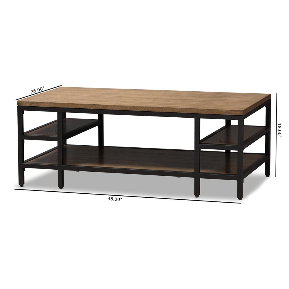 Calder Industrial Oak Brown Coffee Table - living-essentials