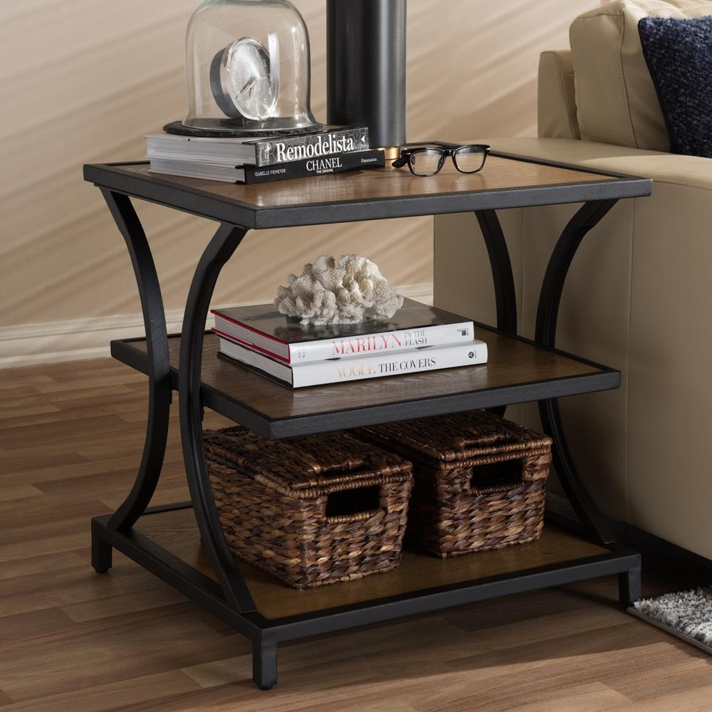 Landers Industrial Oak Brown End Table - living-essentials