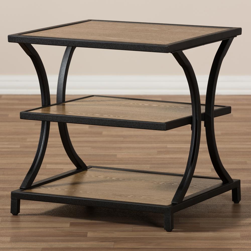 Landers Industrial Oak Brown End Table - living-essentials