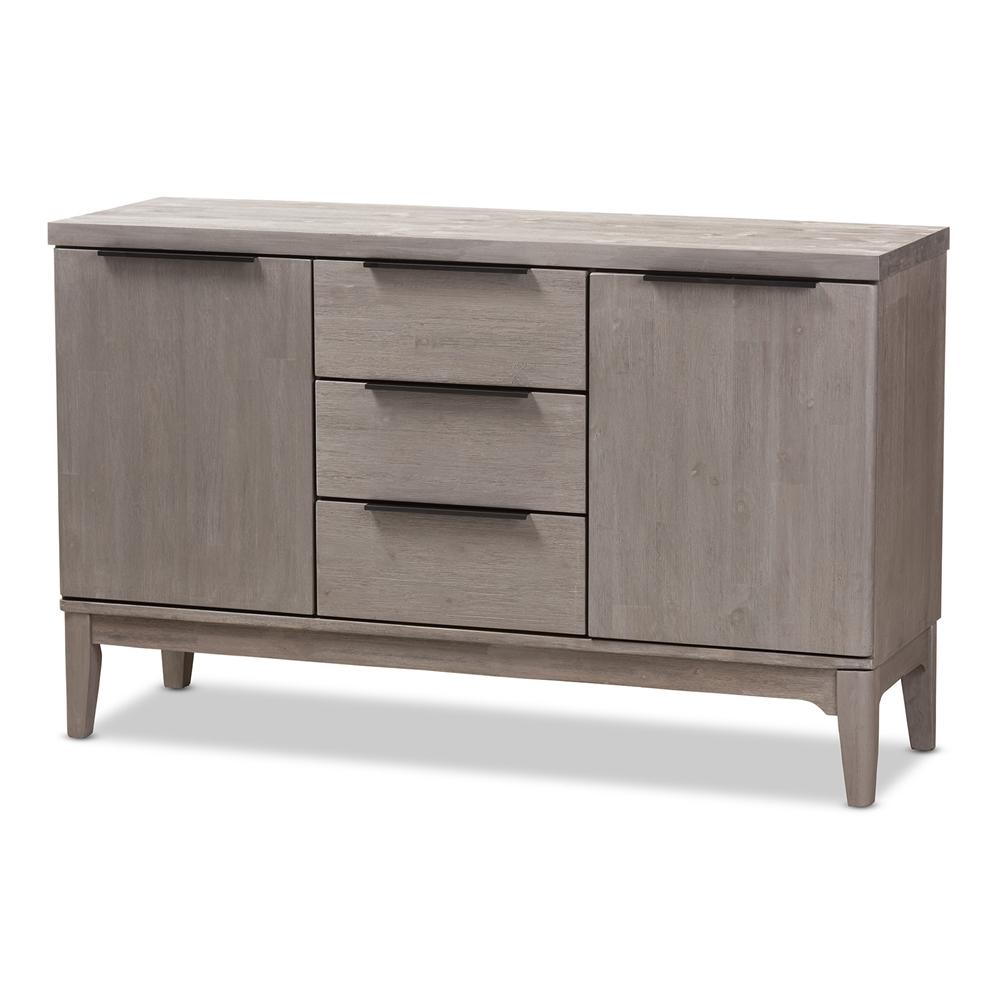 Nate Platinum Wood 3-Drawer Sideboard Buffet - living-essentials