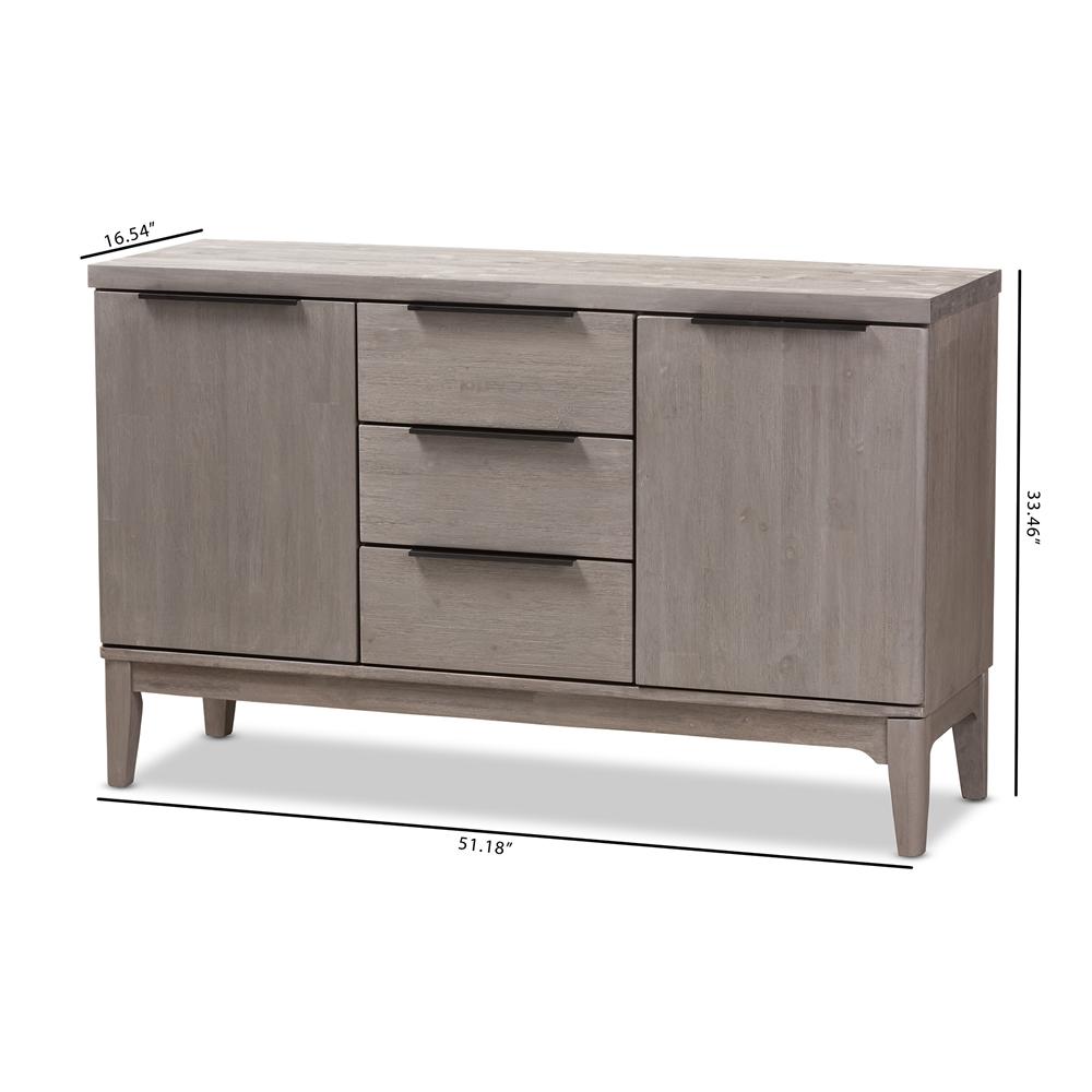 Nate Platinum Wood 3-Drawer Sideboard Buffet - living-essentials