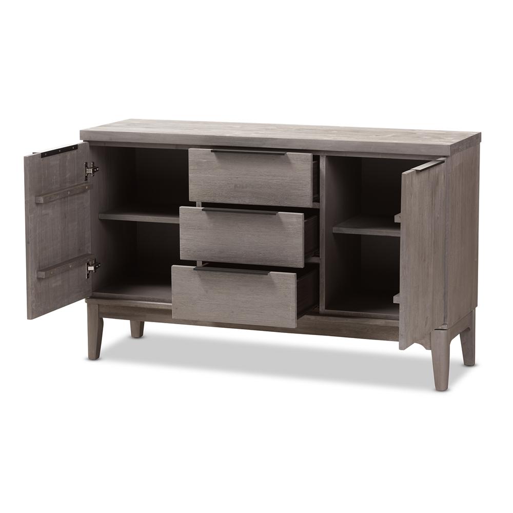 Nate Platinum Wood 3-Drawer Sideboard Buffet - living-essentials