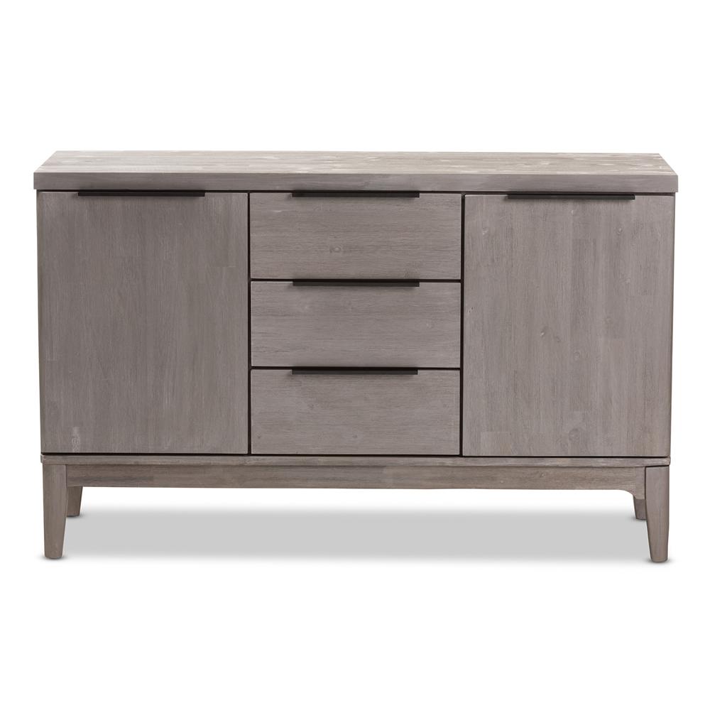 Nate Platinum Wood 3-Drawer Sideboard Buffet - living-essentials