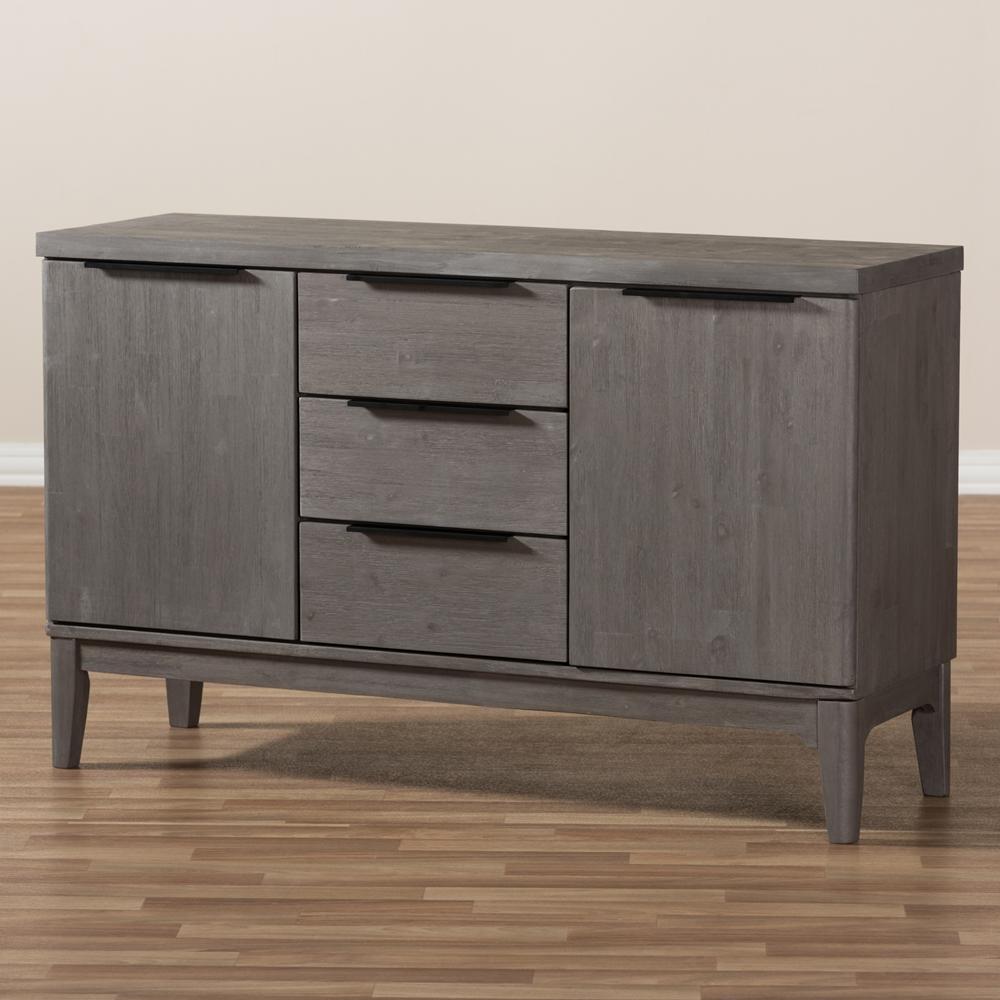 Nate Platinum Wood 3-Drawer Sideboard Buffet - living-essentials