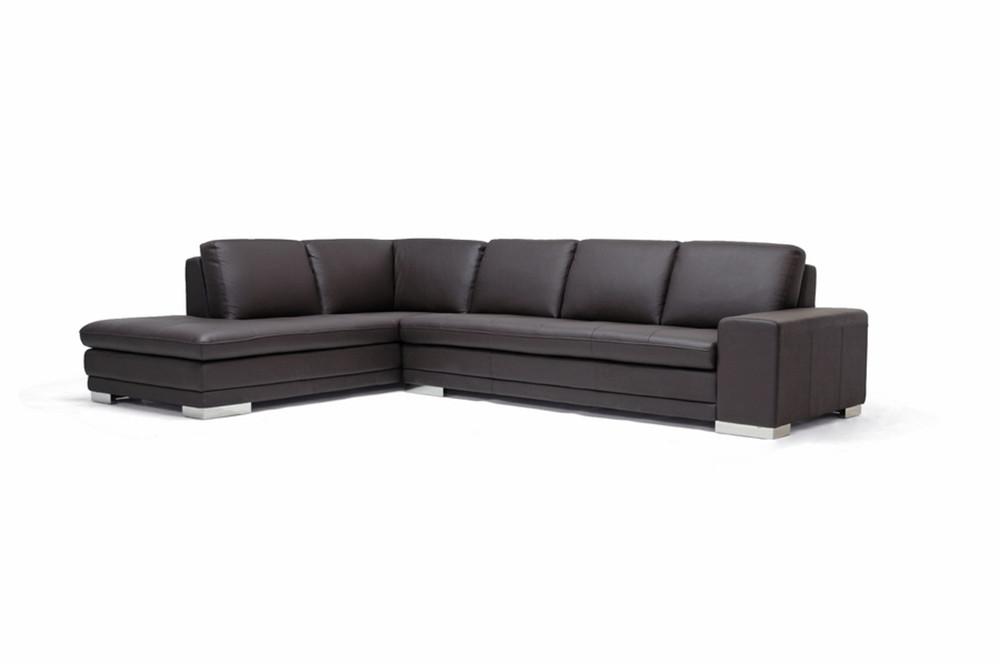 Cerise Dark Brown Leather Sectional Sofa - living-essentials