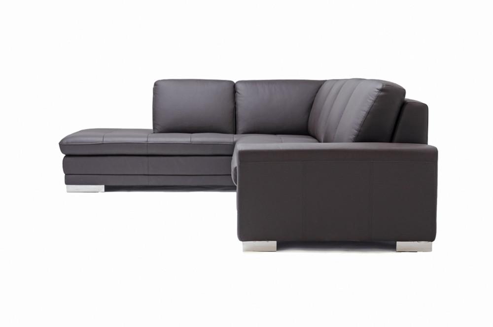 Cerise Dark Brown Leather Sectional Sofa - living-essentials