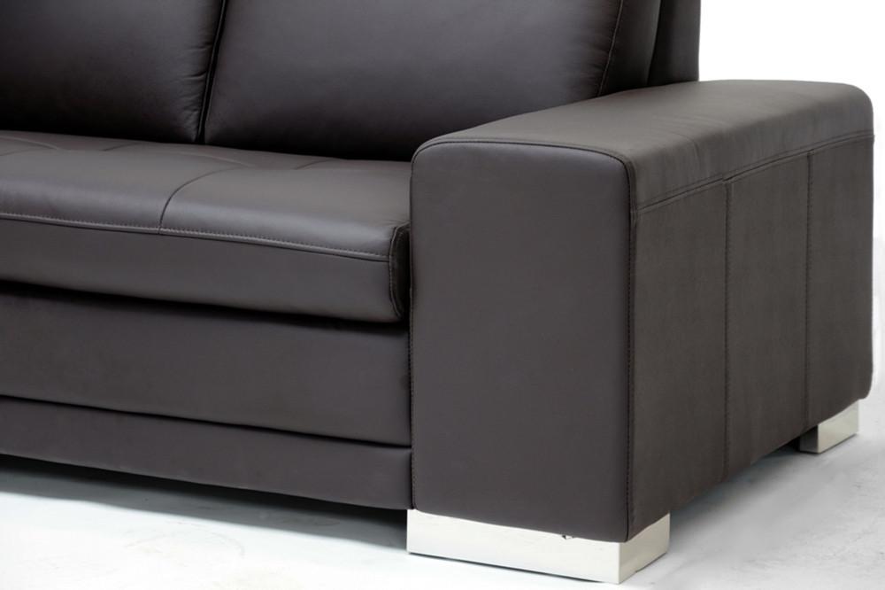 Cerise Dark Brown Leather Sectional Sofa - living-essentials