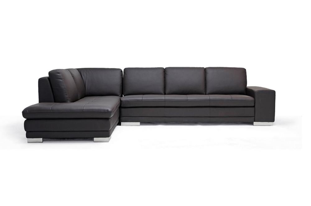 Cerise Dark Brown Leather Sectional Sofa - living-essentials