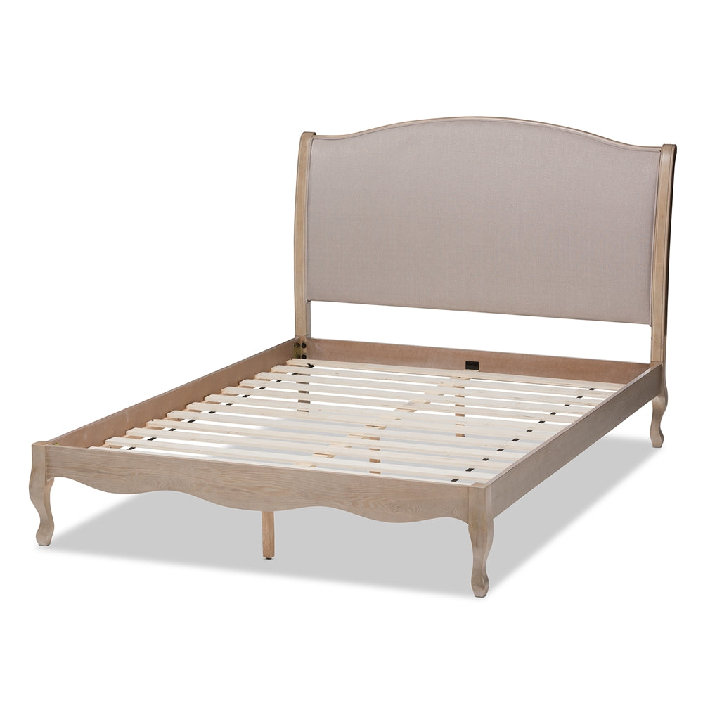 Lorraine French Light Oak Full Platform Bed - living-essentials