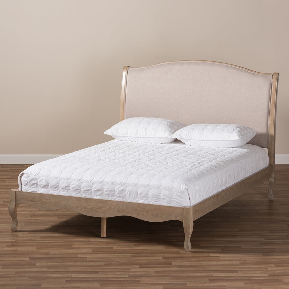 Lorraine French Light Oak Full Platform Bed - living-essentials