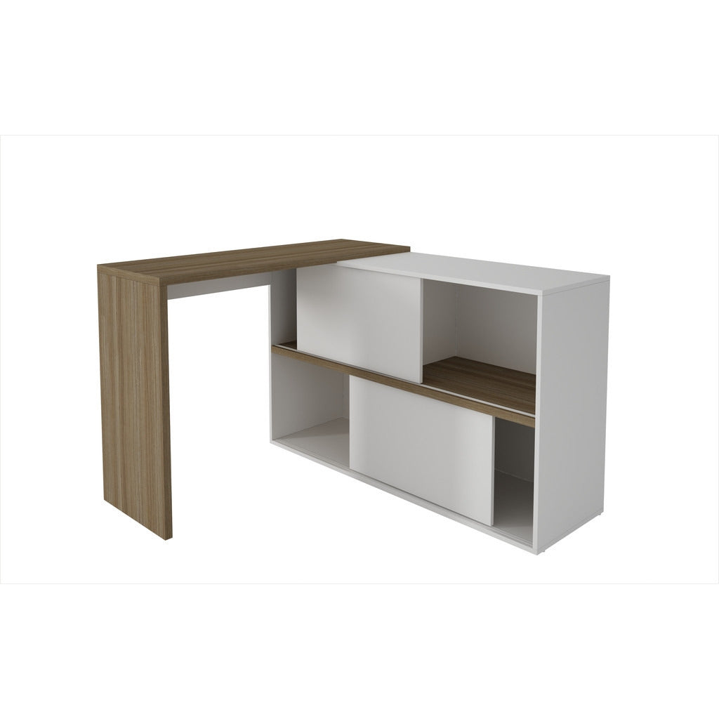 Bari Bookcase Desk  with 4 Shelves - living-essentials
