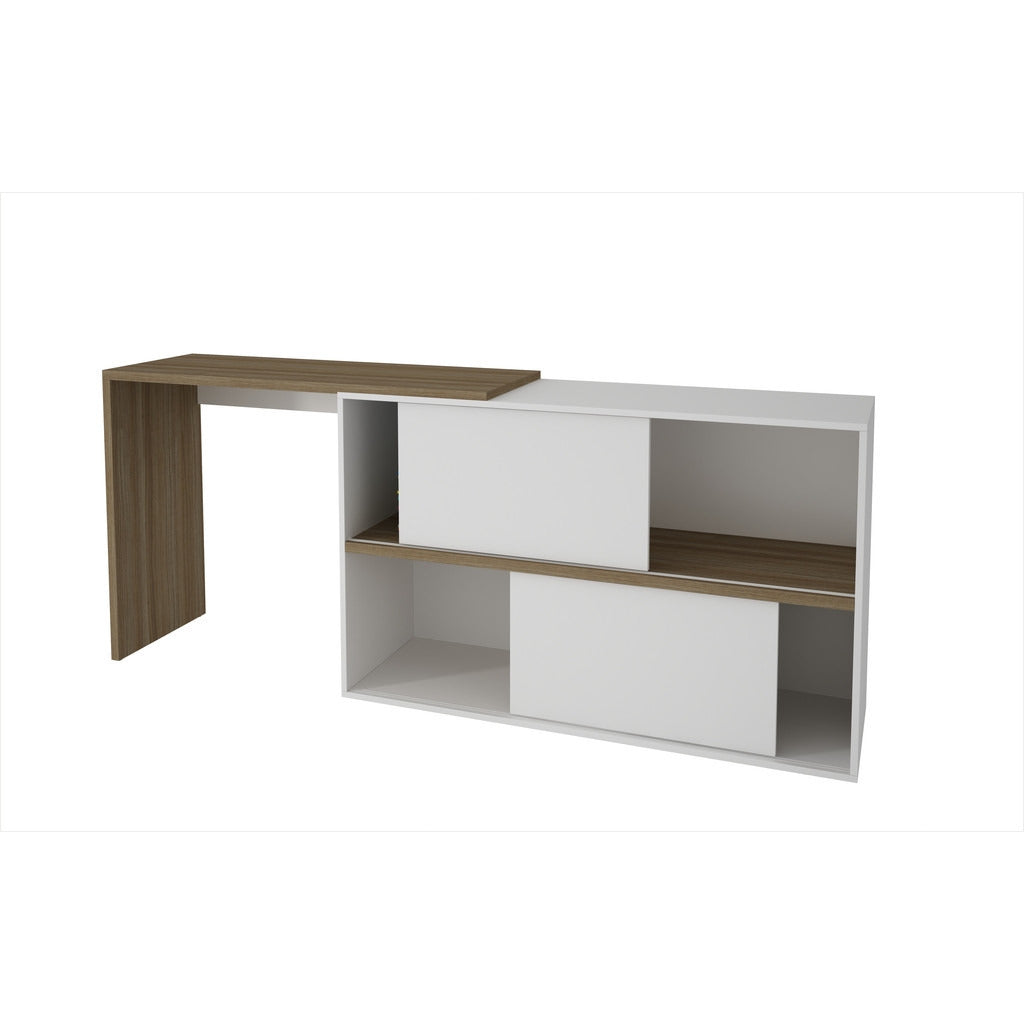 Bari Bookcase Desk  with 4 Shelves - living-essentials