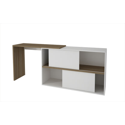 Bari Bookcase Desk  with 4 Shelves - living-essentials