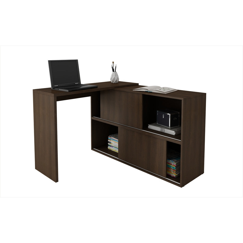 Bari Bookcase Desk  with 4 Shelves - living-essentials