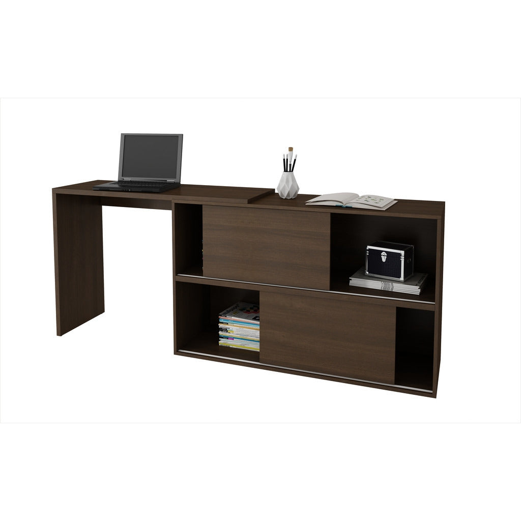 Bari Bookcase Desk  with 4 Shelves - living-essentials