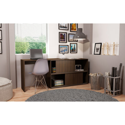 Bari Bookcase Desk  with 4 Shelves - living-essentials