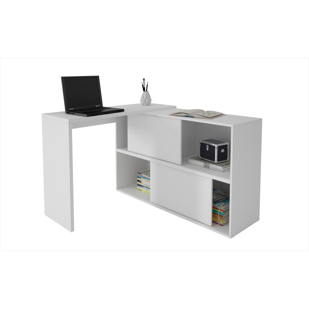 Bari Bookcase Desk  with 4 Shelves - living-essentials