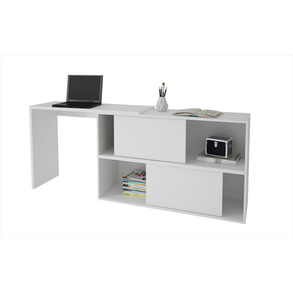 Bari Bookcase Desk  with 4 Shelves - living-essentials