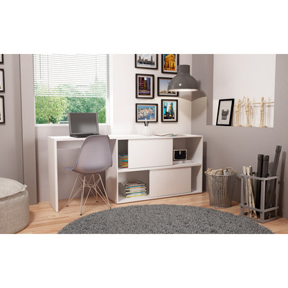 Bari Bookcase Desk  with 4 Shelves - living-essentials