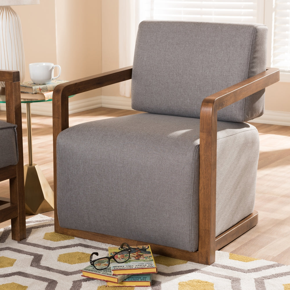 Salman Walnut Wood Armchair - living-essentials