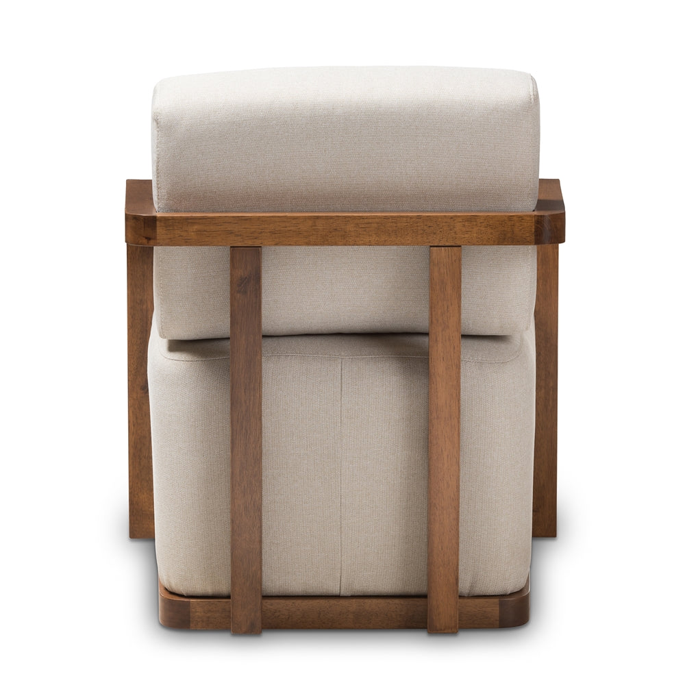 Salman Walnut Wood Armchair - living-essentials