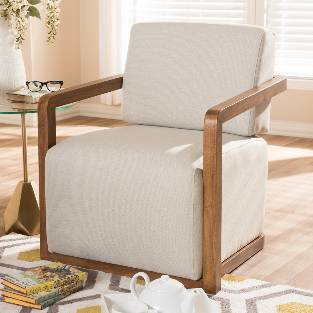 Salman Walnut Wood Armchair - living-essentials